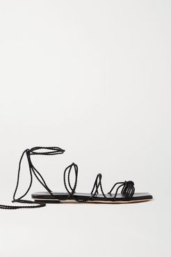 Ophilia Braided Rope Sandals - Black