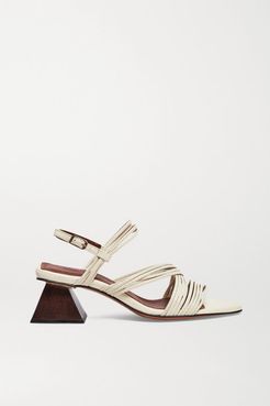 Penelope 55 Leather Slingback Sandals - Off-white