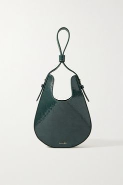 Teardrop Lizard-effect Leather Tote - Emerald