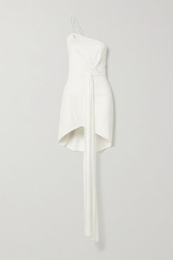 The Quartz One-shoulder Draped Silk-jersey Mini Dress - Ivory