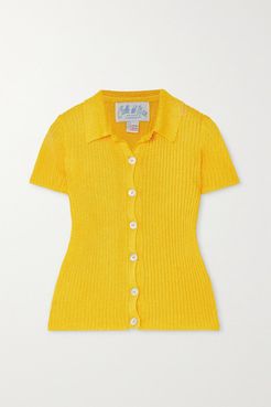 Ribbed-knit Shirt - Yellow