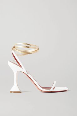 Henson Chain-embellished Leather Sandals - White