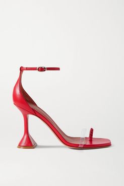 Oya Crystal-embellished Leather And Pvc Sandals - Red