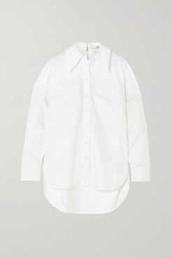 Zip-embellished Organic Cotton-poplin Shirt - White