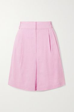 Linen-blend Cargo Shorts - Lilac