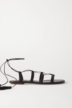 Stromboli Braided Leather Sandals - Black
