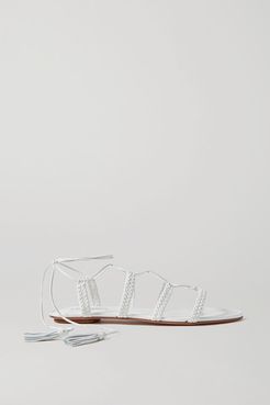 Stromboli Braided Leather Sandals - White