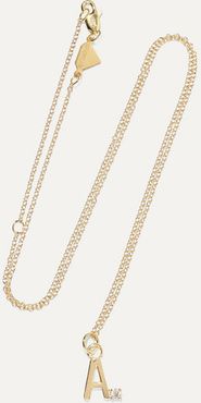 Letter 14-karat Gold Diamond Necklace