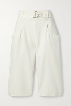 Belted Crepe Shorts - Ivory