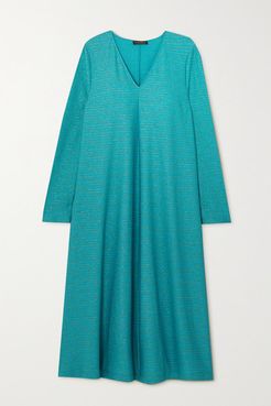 Lauren Glittered Jersey Midi Dress - Turquoise