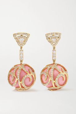 18-karat Gold, Opal And Diamond Earrings