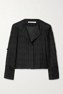 Net Sustain Embroidered Cotton-canvas Blazer - Black