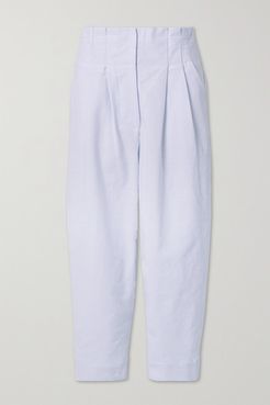 Net Sustain Pleated Cotton-canvas Tapered Pants - White