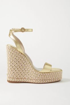 Lucita Metallic Leather Espadrille Wedge Sandals - Gold