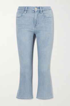 Le Pixie Cropped High-rise Bootcut Jeans - Light denim