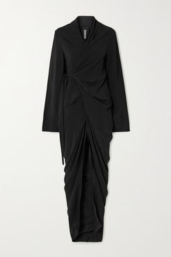 Abito Jersey Wrap Maxi Dress - Black