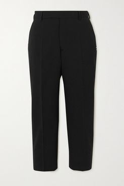 Cropped Crepe Slim-fit Pants - Black