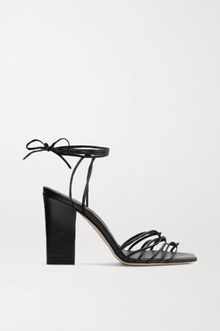 Daisy Leather Sandals - Black