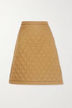 Quilted Shell Skirt - Camel