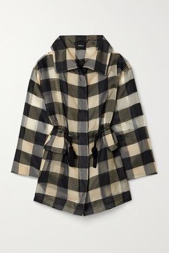 Checked Mulberry Silk-organza Jacquard Jacket - Black