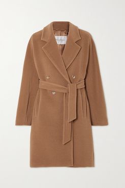 Belted Double-breasted Camel Hair And Wool-blend Coat