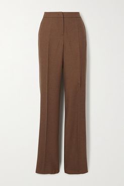 Bea Camel Hair And Silk-blend Straight-leg Pants - Brown