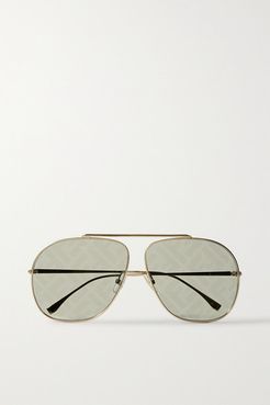 Aviator-style Gold-tone Sunglasses