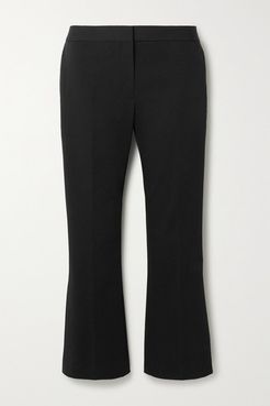 Cropped Cotton-blend Twill Tapered Pants - Black