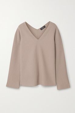 Ribbed-knit Sweater - Taupe