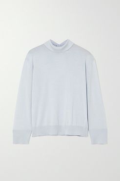 Lupetto Cashmere And Silk-blend Turtleneck Sweater - Light blue