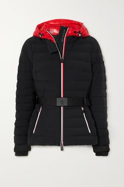 Bruche Hooded Belted Quilted Shell Down Jacket - Black