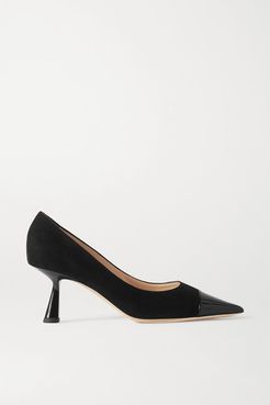 Rene 65 Suede And Patent-leather Pumps - Black