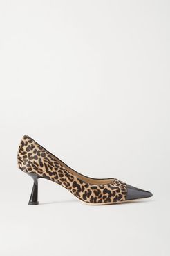 Rene 65 Leopard-print Goat Hair And Patent-leather Pumps - Leopard print
