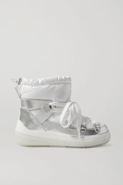 Insolux Metallic Leather And Padded Shell Ankle Boots - White