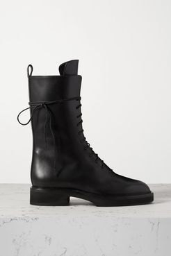 Conley Lace-up Leather Ankle Boots - Black