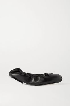Ashland Bow-embellished Leather Ballet Flats - Black