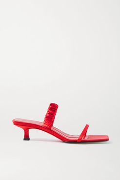 Georgia Satin Mules - Red