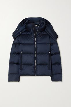 Oversized Hooded Quilted Shell Down Jacket - Navy