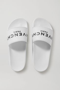 Logo-print Rubber Slides - White