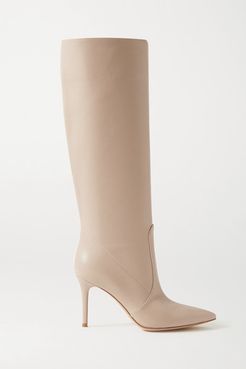 85 Leather Knee Boots - Neutral