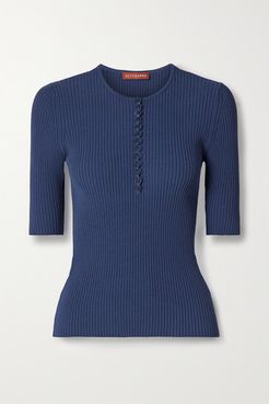 Dory Ribbed-knit Top - Blue