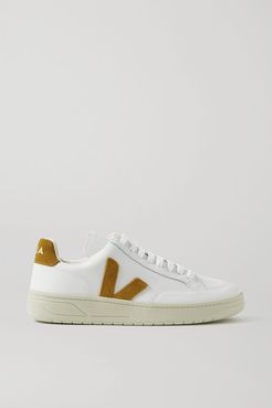 Net Sustain V-12 Suede-trimmed Leather Sneakers - White