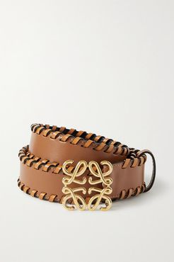 Whipstitched Leather Belt - Tan