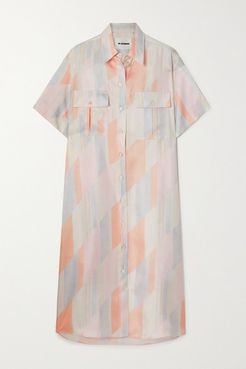 Printed Silk-twill Shirt Dress - Ivory