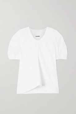 Pleated Cotton-poplin Blouse - White