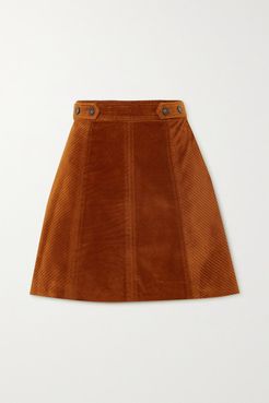 Panpi Cotton-blend Corduroy Mini Skirt - Brown