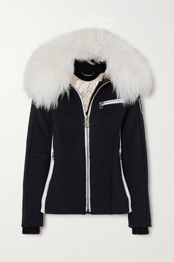 Fusalp Shearling-trimmed Quilted Ski Jacket - Navy