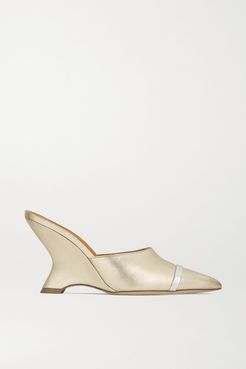 Marilyn 80 Metallic Leather Mules - Gold