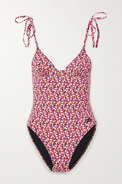 The Olympia Floral-print Swimsuit - Pink