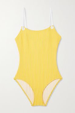 Il Pellicano The Nina Striped Seersucker Swimsuit - Yellow